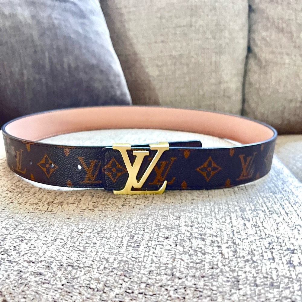 Luxury fashion Dark Brown and Gold Monogram Belt